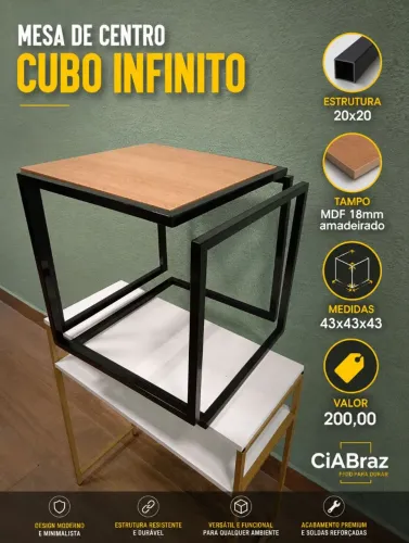 Mesa de centro cubo infinito