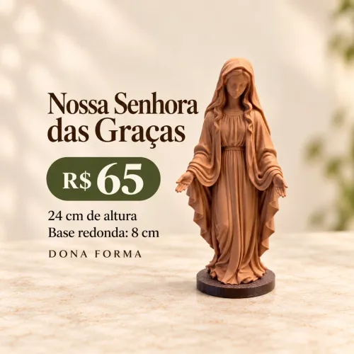 Imagem Nossa Senhora das Graças 24cm Terracota com Base