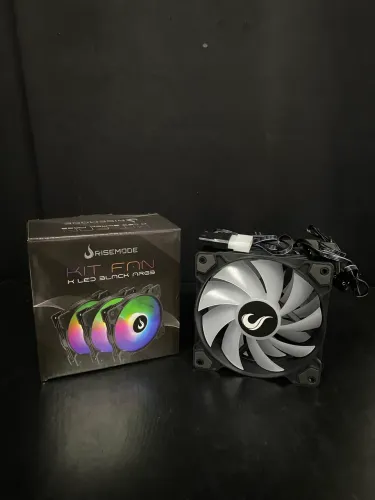 Kit 3 fans rise mode preta ARGB(ACEITO CARTÃO E FAÇO ENTREGA)