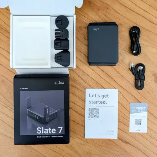 Roteador Portátil GL.iNet Slate 7 GL-BE3600 Wi-Fi 7 Touchscreen Duas Portas 2.5G VPN OpenW