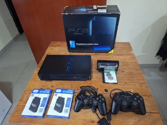 PS2 Fat Desbloqueado HD 1TB 278 Jogos + 2 Controles e Caixa