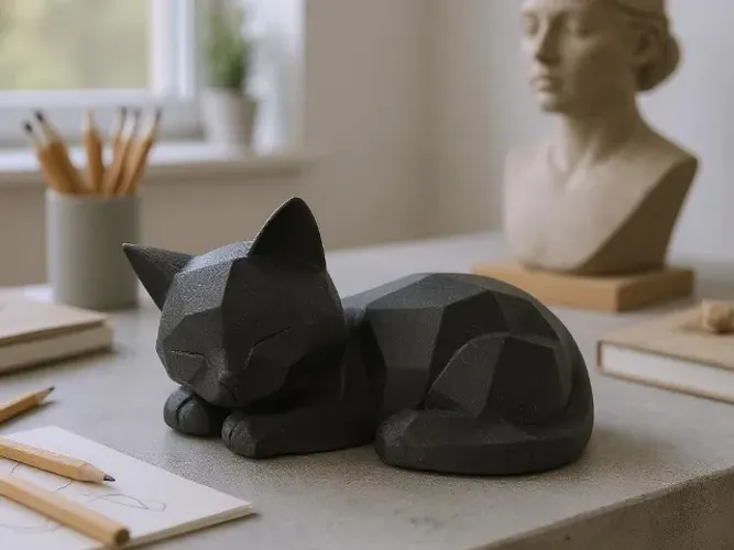 Estauta de gato estilizada para decoração