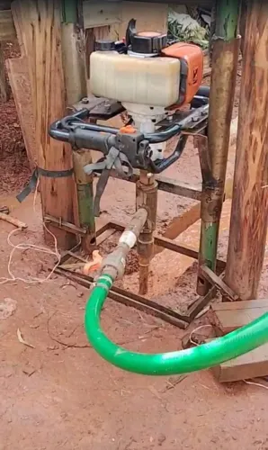 Equipamento caseiro para perfurar poço completo