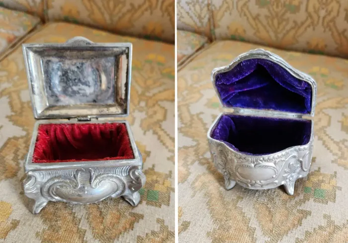 Mini porta joias de latão Retrô 