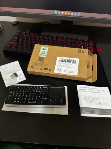 Teclado Bluetooth Mini Rii K06, teclado sem fio retroiluminado 2.4GHz com touchpad