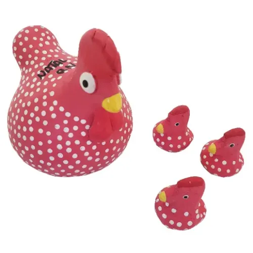 Artesanato Tradicional Nordestino Galinha Com Pintinhos 4 Peças - Natal RN