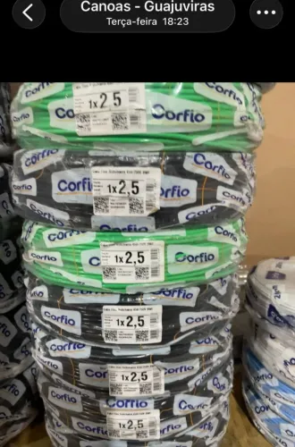 CABO FLEXIVEL 2,5mm 100 METROS CORFIO 3 PRETOS, 2 VERDES, 1 AZUL