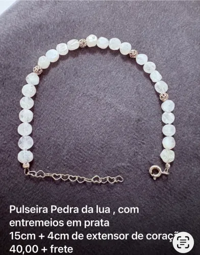 Pulseira delicada pedra da Lua em prata 925