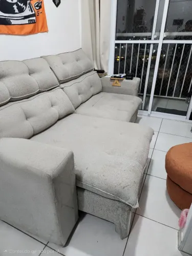 Sofá Retrátil e Reclinável 2,20m - Linho Cinza