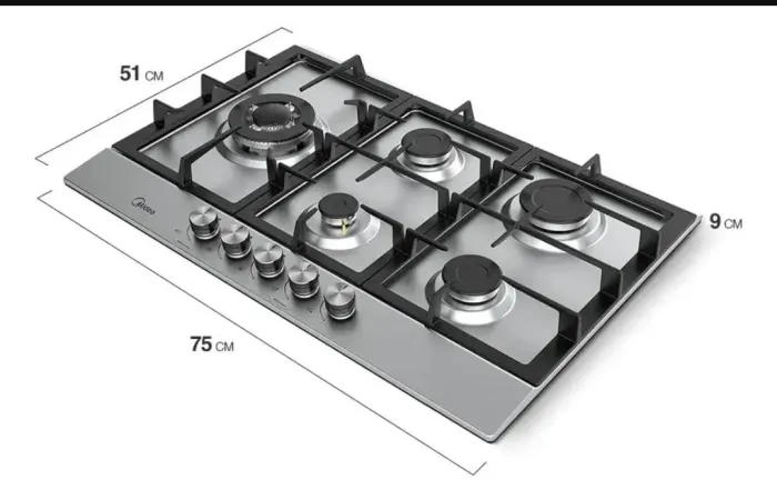 Cooktop 5 bocas inox midea novo