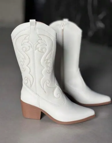 bota texana branca