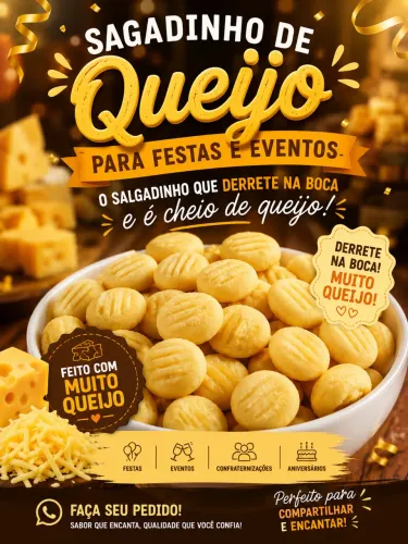 Salgadinho de queijo para eventos e festas infantis