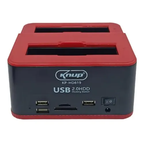 Dock Station com duas entradas para 2 HDs ou 2 SSDs Sata - Knup Kp-HD819 USB 2.0