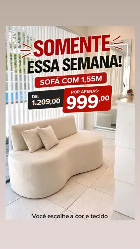 Sofá modelo orgânico com 1.50