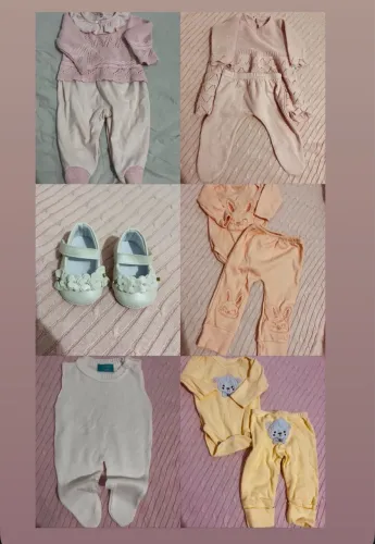 Enxoval feminino para bebê, com 44 peças de roupas, novinhas!!!