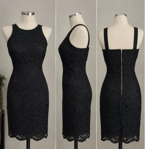 vestido preto elegante 