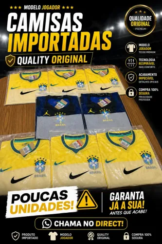 Camisa Seleção Brasil Importada - Modelo Jogador Premium