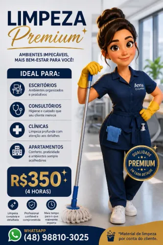 Diarista Faxineira Limpeza Premium Comércios e Apartamentos