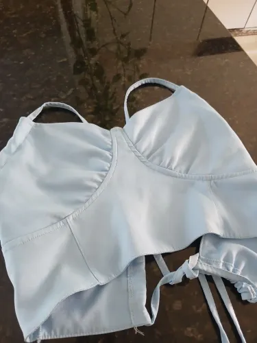 Cropped azul