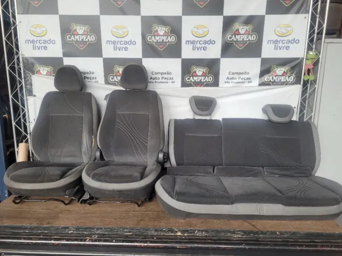 Jogo Banco Com Detalhe Chevrolet Agile 2011 Cinza E Preto