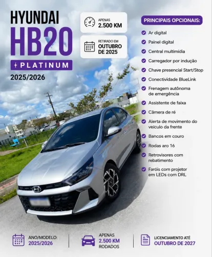 Hyundai HB20 Platinum 1.0 TB Flex 12V AUT 2026