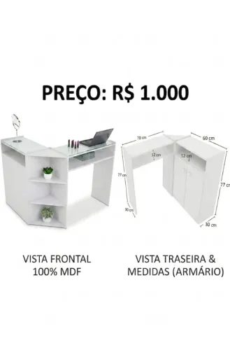 Mesas e bancadas para manicure 