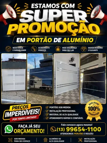 Portões de alumínio na promoção