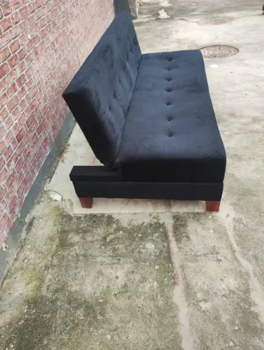 Sofá-Cama Casal Suede Preto Estado de Novo | Usado Apenas 1 Vez
