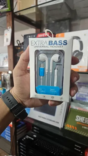 Fone com fio extra bass com microfone 