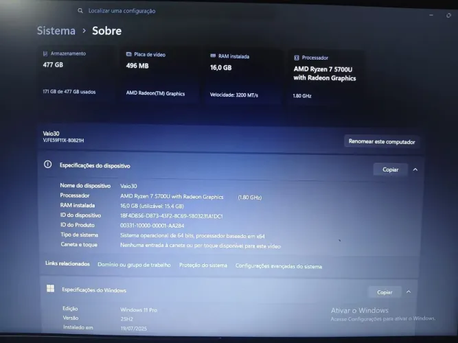 Computador Vaio - preço negociável