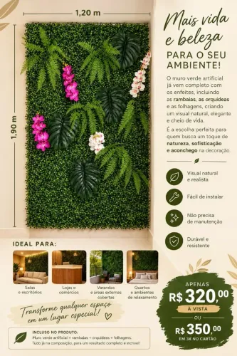 Vende-se muro verde decorado!