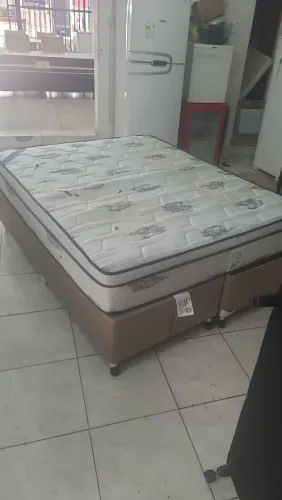 Cama box Queen size Colchão Ortobom 