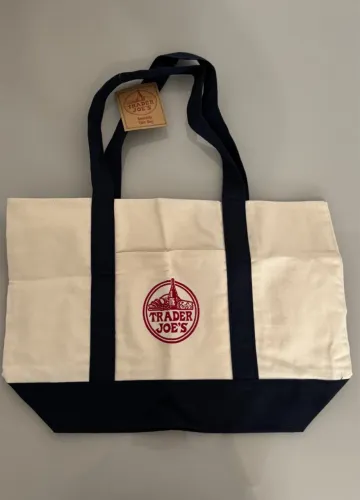 Trader Joes Canvas Tote Bag Azul