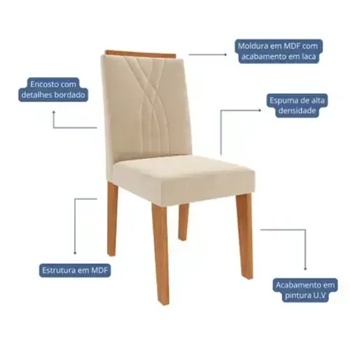  Cadeiras Em MDF Nicole Cimol - unidade