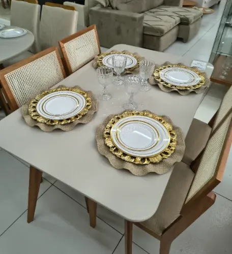 Conjunto de Mesa 1.30 Madeira Maciça França