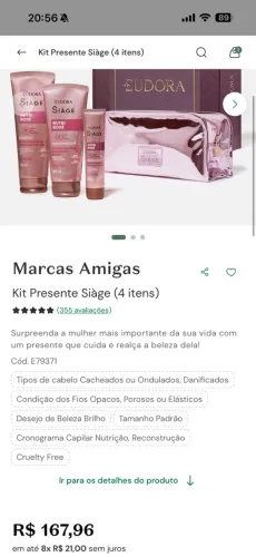KIT PRESENTE EUDORA - novo lacrado