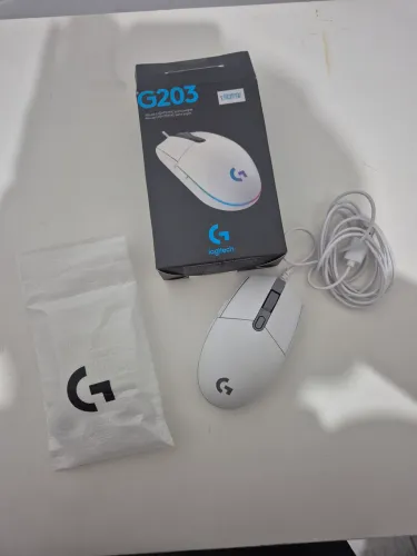 Mouse Gamer Logitech G203 LIGHTSYNC Branco - Excelente Estado!