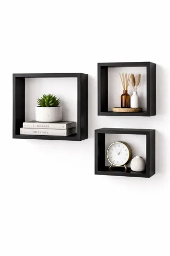 Kit com 3 Nichos Decorativos (modelo quadrado)
