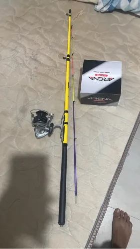 Kit de pesca ultralight vara de pesca buriti e Molinete Arena Marine sports 