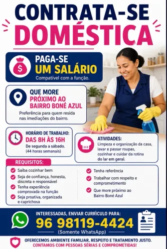 CONTRATA-SE DOMÉSTICA