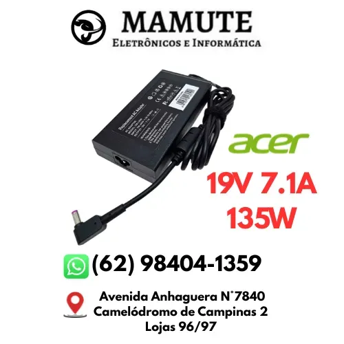 Fonte Carregador Notebook Acer Nitro 5 19V 7.1A 135W