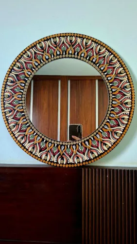 Mandala Artesanal 40 cm com Espelho
