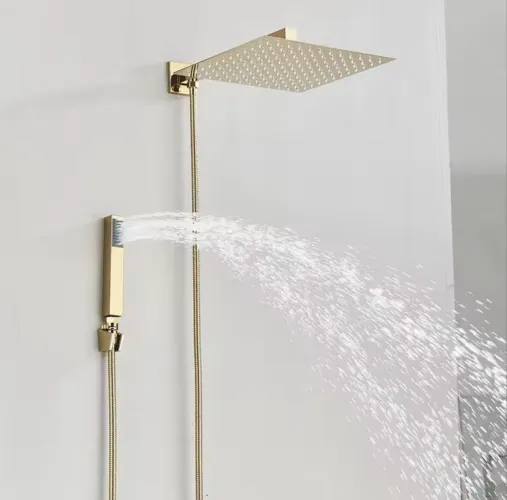 Conjunto Chuveiro cromado com barra spray superior