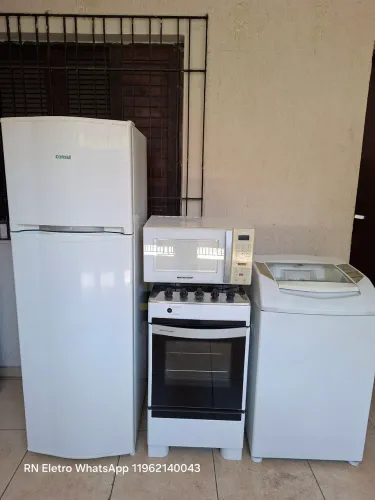 Geladeira Frost Free + Fogão 4 bocas + Máquina de lavar + Micro-ondas SemiNovos