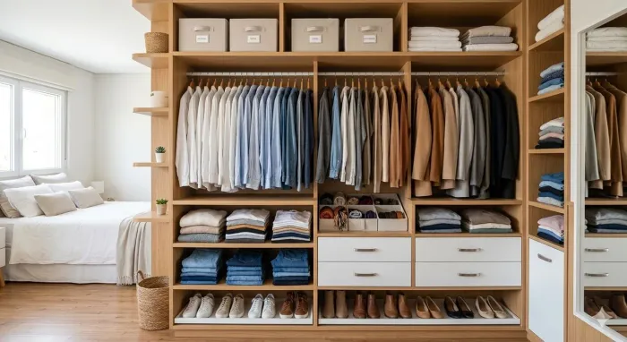 ORGANIZAÇÃO DE CLOSETS E GUARDA-ROUPAS.