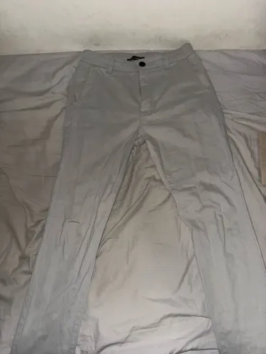 Calça Slim Sarja Cinza