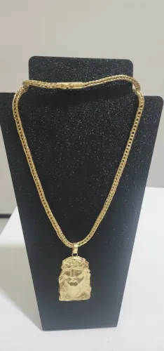 CORDÃO DE PRATA BANHADA A OURO COM GARANTIA DE MAIS UM BANHO, MODELO RABO DE TATU