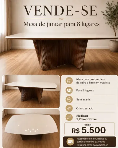 Mesa de alto padrão 8 lugares