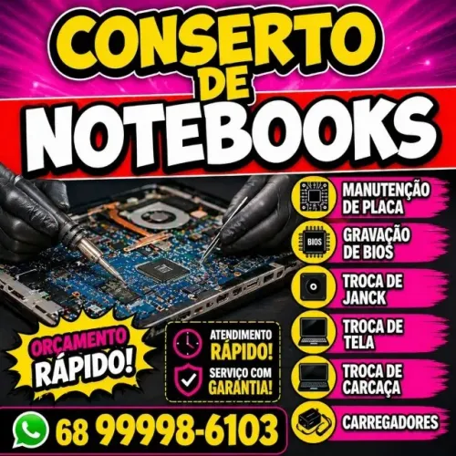 Assitencia de Tencnica Especializada em Computadores de Notebooks