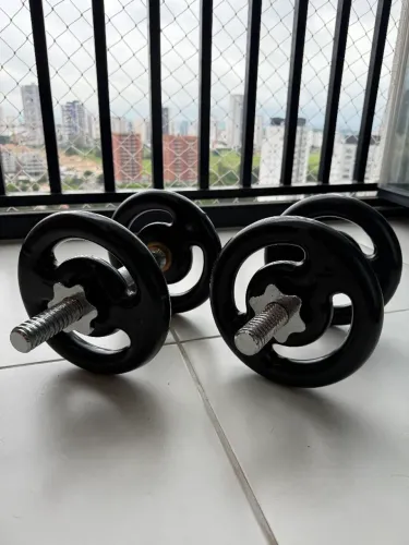 Kit de Halteres e Anilhas Emborrachadas
